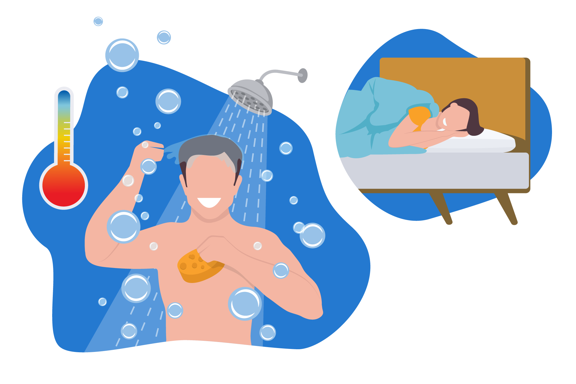 Bano caliente antes de dormir